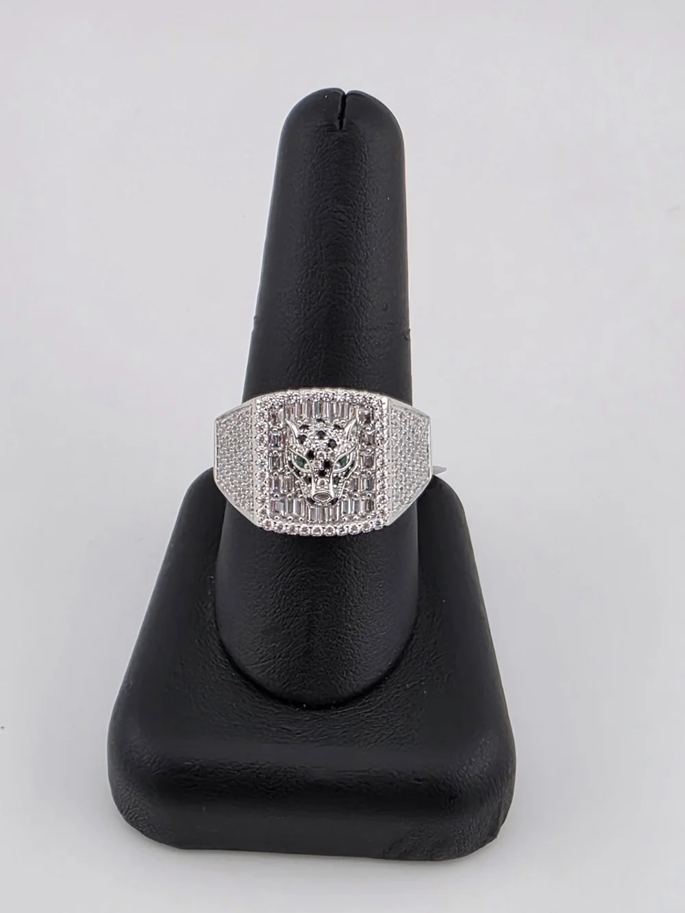 Sterling Silver 925 Pavé Panther Ring in Silver